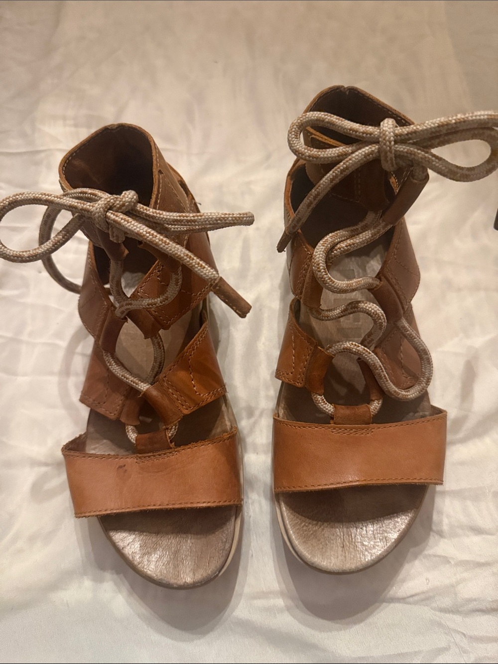 Sorel Brown Lace-Up Gladiator Sandals